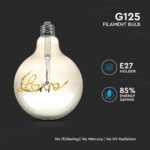 Bec LED 5W E27 Filament G125 Sticlă Amber 2200K - Image 4