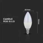 Bec LED 3.5W E14 Lumânare Dimabil RF Control RGB + 6400K - Image 2