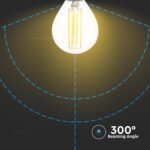 Bec LED 6W Filament E14 P45 Clear Cover 2700K - Image 4