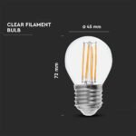 Bec LED 6W Filament E27 G45 Clear Cover 6400K 130lm/W - Image 2