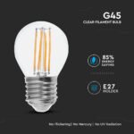 Bec LED 6W Filament E27 G45 Clear Cover 6400K 130lm/W - Image 3