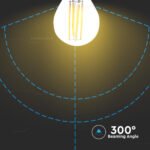 Bec LED 6W Filament E27 G45 Clear Cover 6400K 130lm/W - Image 4