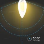 Bec LED 4W Filament E14 Clear Cover Lumănare Dimabil 3000K  - Image 4