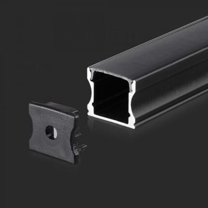Kit Montaj din Aluminiu pentru Banda LED Negru 2000×17.2×14.4mm