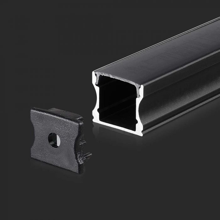 Kit Montaj din Aluminiu pentru Banda LED Negru 2000×17.2×14.4mm