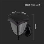 2W Lampă de Perete Solară Corp Negru 3000K, 6000K IP65 - Image 5