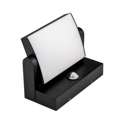 17W LED Lumină de Perete cu Senzor Corp Negru 3000K IP65