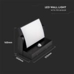 17W LED Lumină de Perete cu Senzor Corp Negru 3000K IP65 - Image 4