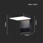 17W LED Lumină de Perete Corp Negru Pătrat 3000K IP65 - Image 3