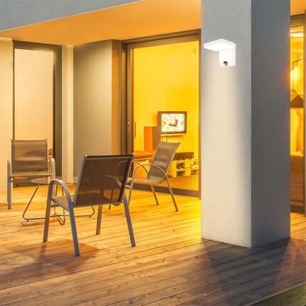 17W LED Lumină de Perete cu Senzor Corp Alb Pătrat 3000K IP65