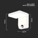 17W LED Lumină de Perete cu Senzor Corp Alb Pătrat 3000K IP65 - Image 3