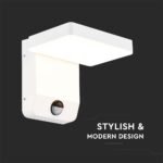 17W LED Lumină de Perete cu Senzor Corp Alb Pătrat 3000K IP65 - Image 4