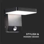 17W LED Lumină de Perete cu Senzor Corp Negru Pătrat 3000K IP65 - Image 4