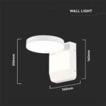 17W LED Lumină de Perete Corp Alb Rotund 3000K IP65 - Image 3