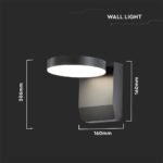 17W LED Lumină de Perete Corp Negru Rotund 3000K IP65 - Image 3