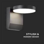 17W LED Lumină de Perete Corp Negru Rotund 3000K IP65 - Image 4