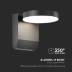 17W LED Lumină de Perete Corp Negru Rotund 3000K IP65 - Image 5
