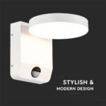 17W LED Lumină de Perete cu Senzor Corp AlbRotund 3000K IP65 - Image 4