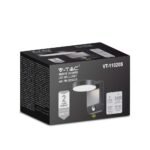 17W LED Lumină de Perete cu Senzor Corp Negru Rotund 3000K IP65 - Image 2