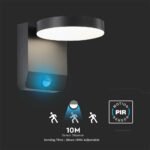 17W LED Lumină de Perete cu Senzor Corp Negru Rotund 3000K IP65 - Image 5
