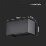 24W LED Lumină de Perete Corp Negru 3000K IP65 - Image 5