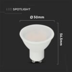 LED Spotlight 2.9W GU10 SMD Alb Plastic Aspect Lăptos 6400K - Image 3