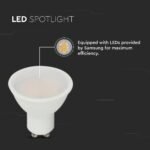 LED Spotlight 2.9W GU10 SMD Alb Plastic Aspect Lăptos 6400K - Image 4