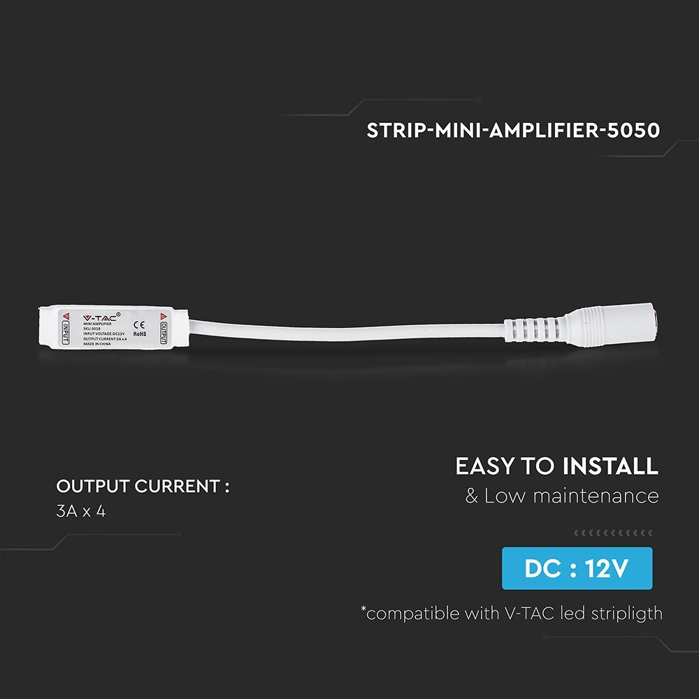 Mini Amplificator pentru Bandă LED RGB 5050 3*4A
