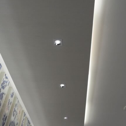 Corp pentru GU10 din beton și metal Gri capăt pătrat cromat