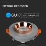 Corp pentru GU10 din beton și metal Gri capăt rotund auriu-roz - Image 4