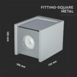 Corp pentru GU10 de suprafață din beton capăt pătrat cromat - Image 4