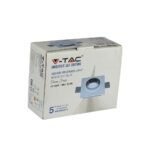 Fitting Pătrat din Gips Alb Încastrat pentru GU10 detaliu metalic cromat - Image 2