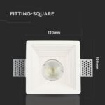 Fitting Pătrat din Gips Alb pentru GU10 spot led îngropat - Image 3
