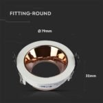 Suport GU10 Alb, Rose Gold Rotund - Image 3