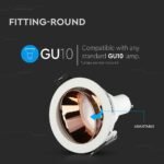 Suport GU10 Alb, Rose Gold Rotund - Image 4
