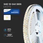Bandă LED Cip SAMSUNG 2835 240 LEDs 24V IP20 6000K - Image 4