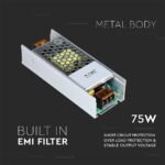 Sursă LED 75W 12V 6A Metal Slim - Image 3