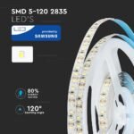 Bandă LED Cip SAMSUNG 2835 120 LED 12V IP20 6000K - Image 5