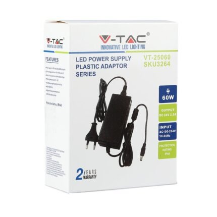 Sursă Alimentare LED 60W 24V 2.5A IP44 Plastic