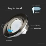 Carcasă pentru spoturi LED GU10, Rotund, Schimbare unghi, Nichel - Image 5