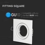 Carcasă albă pentru spoturi LED GU10, Pătrată - Image 4
