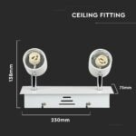 2 x GU10 Track Fitting, Alb rece - Image 4