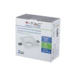 Carcasă pentru spoturi LED GU10 Pătrat Gips Alb - Image 2