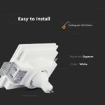 Carcasă pentru spoturi LED GU10 Pătrat Gips Alb - Image 5