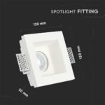 Carcasă pentru spoturi LED GU10 Pătrat Gypsum Alb 120 x 120 mm - Image 4