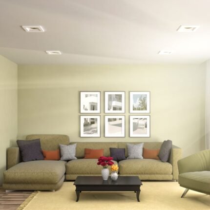 Carcasă pentru spoturi LED GU10 Pătrat Gypsum Alb 100 x 100 mm