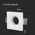 Carcasă pentru spoturi LED GU10 Pătrat Gypsum Alb 100 x 100 mm - Image 3