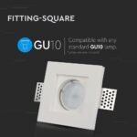 Carcasă pentru spoturi LED GU10 Pătrat Gypsum Alb 100 x 100 mm - Image 4