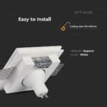 Carcasă pentru spoturi LED GU10 Pătrat Gypsum Alb 100 x 100 mm - Image 5