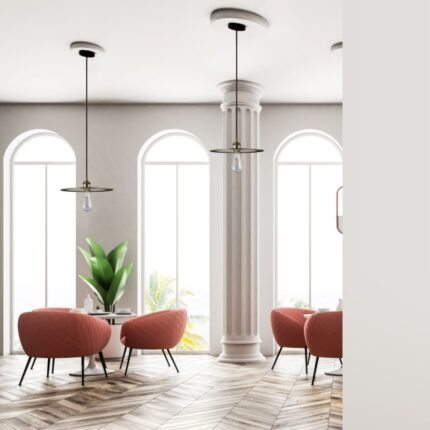 Pendul din metal, auriu roze